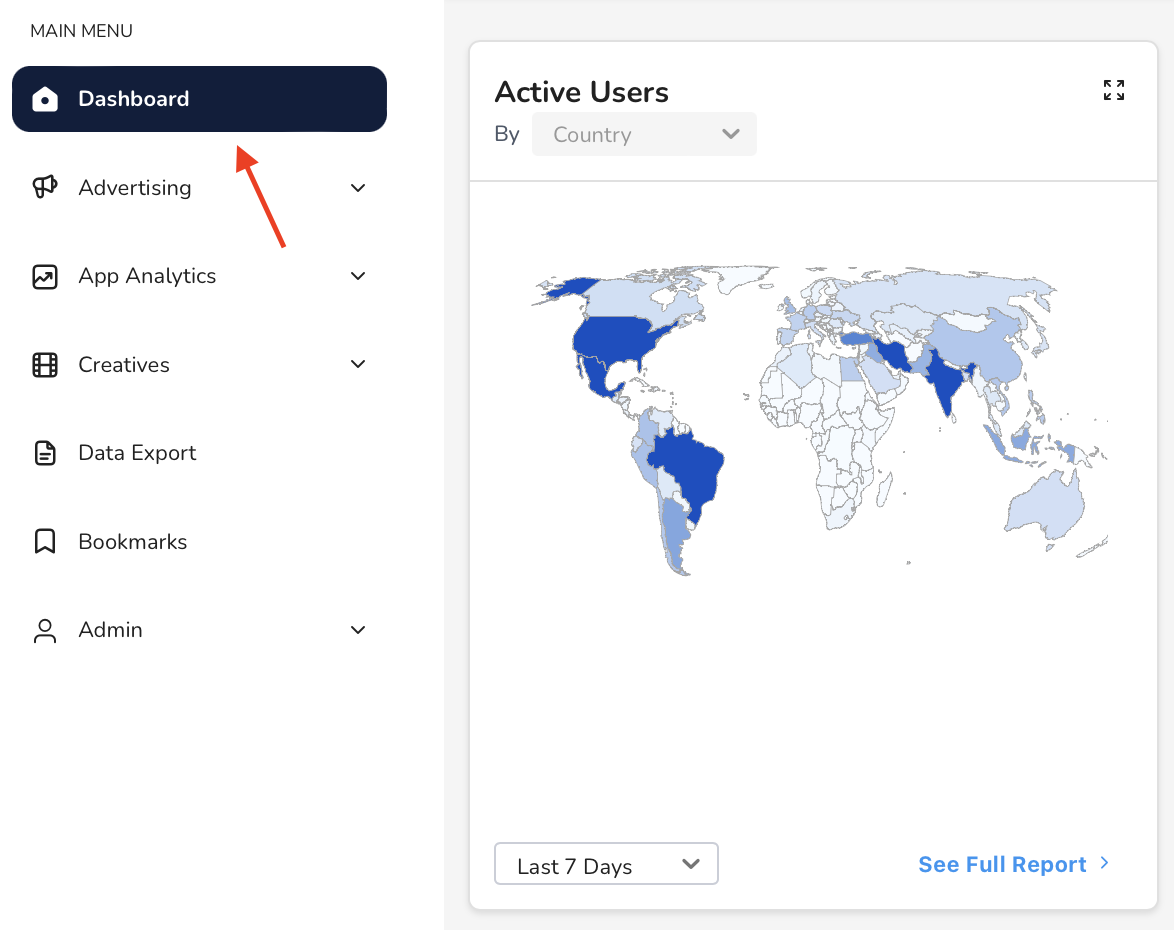 Navigate to Dashboard