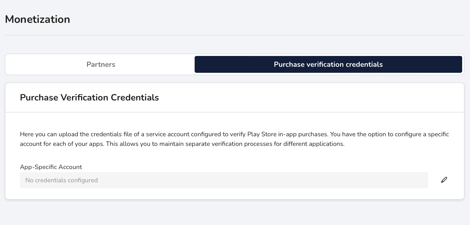 Purchase verification credentials