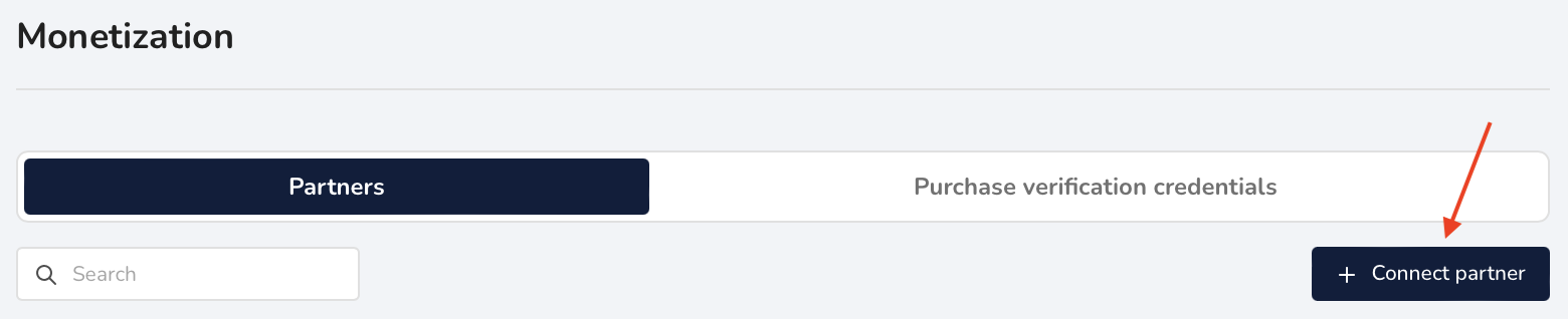 Connect monetization partner