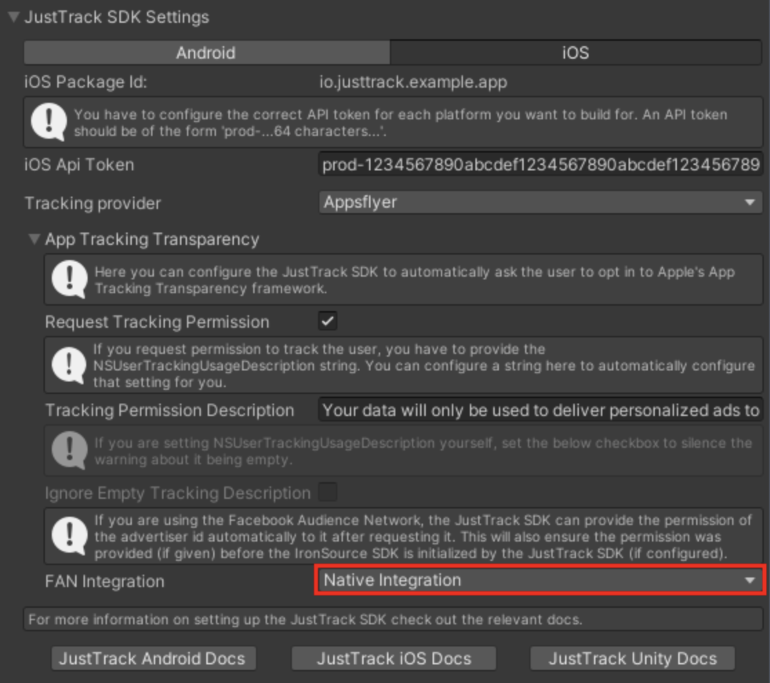 Configure Facebook Audience Network Integration