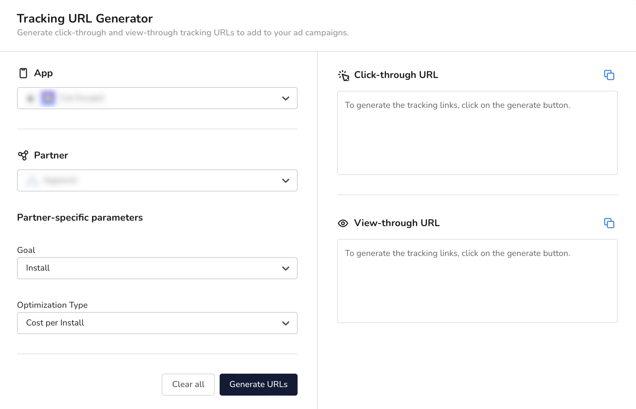 Options with partner-specific parameters